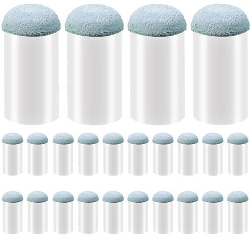 DAJISI 24 Pack Pool Cue Tips 13mm Cue Tips Slip-On Pool Cue Tips Replacement Kit No Glue or Tool Required Pool Stick Tips Pool Stick Tips Replacement Kit Billiard Cue Tips for Snooker and Pool Cues