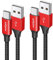 eyjiew USB C Charger Cable 1M 2Pack, USB A to USB C Cable, Type C Fast Charging Phone Lead Braided for iPhone 15 16,Galaxy S25 S24 S23 S22 S21 S20 S10 A35 A51 A55, PS5,Switch,Pixel,iPad,Xiaomi