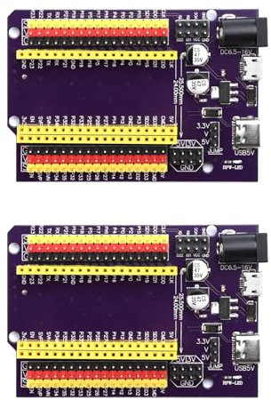 2 Stück 38Pins ESP32 Breakout Board ESP32 32 io Board esp32 Expander für Pin-Abstand 25,5 mm ESP32 Development Board (2)