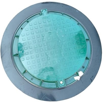 Varile 1100mm XXL Schachtabdeckung aus Kunststoff I universal Gullydeckel I Zisternendeckel (Grün)