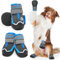 Weesiber Hundeschuhe, 4 Stück rutschfeste Hundestiefel mit Reflektierenden Riemen und Verschleißfester Gummisohle, Pfotenschutz für Kleine, Mittlere und Große Hunde (Grau, Größe 5)