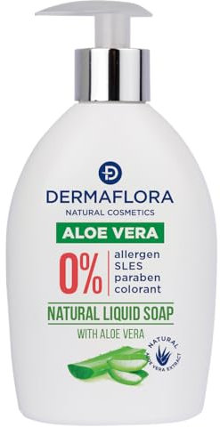 Dermaflora Aloe Vera Liquid Soap – 400ml | Moisturizing, Gentle Hand Wash for Sensitive Skin | pH Balanced, Paraben-Free, Daily Use