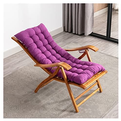 GAROEN Liegestuhl für draußen, Chaiselongue für drinnen mit Armlehnen, Akzentstuhl aus Holz mit Kissen, 5-Fach verstellbar (lila)