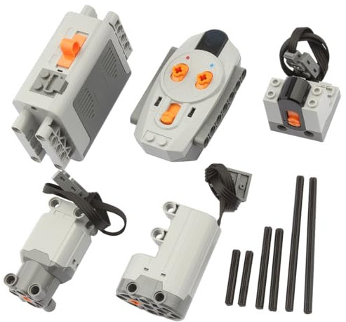 Power Functions Set, Motor Set with Remote Control and Receiver, Servo Motor, Battery Box, Cross Shaft, Power Modification Building Accessories