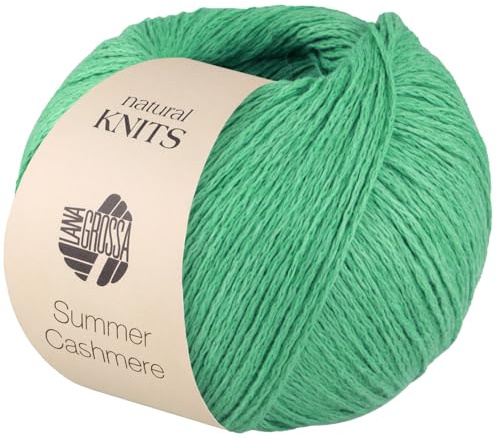 LANA GROSSA Summer Cashmere| Feines Kettengarn aus Baumwolle und Kaschmir | Handstrickgarn aus 90% Baumwolle & 10% Cashmere | 5g Wolle zum Stricken & Häkeln | 210m Garn FB 14