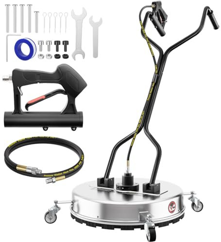 Limpiador de Superficies para Limpiador de Alta Presión Universal 56 cm Alta presión Manual para Superficies de terrazas, 4000 PSI,con 4 Ruedas, Conector Rápido De 1/4 De Pulgada