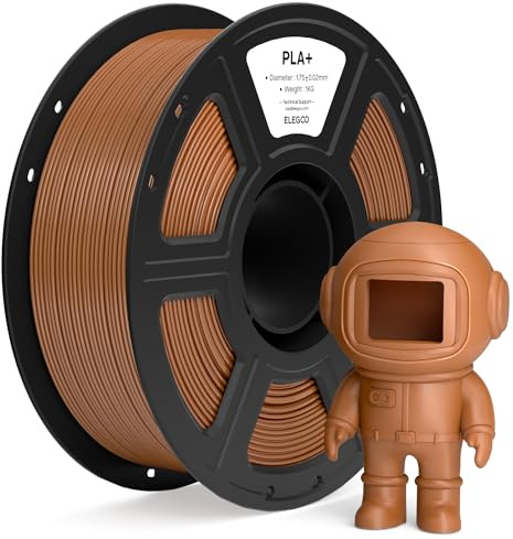 ELEGOO PLA+ Filament 1.75mm Braun 1kg, 3D Drucker Filament | Hochfestes PLA Plus 3D-Druckmaterialien, Maßgenauigkeit +/- 0,02mm, 1KG Spule (2.2lbs) für die Meisten 3D-Drucker