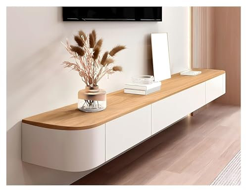 Générique Console en Verre pour Couloir, Meuble TV Flottant, étagère Murale en marbre, Meuble de Rangement en Bois pour Salon, Chambre à Coucher (160 x 24 x 20 cm)