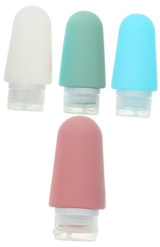 TOYANDONA 4 Stück Teiliges Silikon Reise flaschen Leichte Weiche Toilettenartikel Behälter Wiederbefüllbar für Shampoo Conditioner Lotion Duschgel für Outdoor und Urlaub