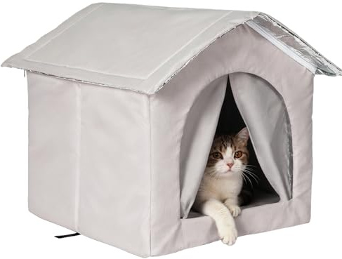 Katzenhaus Outdoor Winterfest & Wasserdicht, Faltbare Katzenhöhle Als Wetterfester Unterschlupf Für Streunerkatzen Und Haustiere