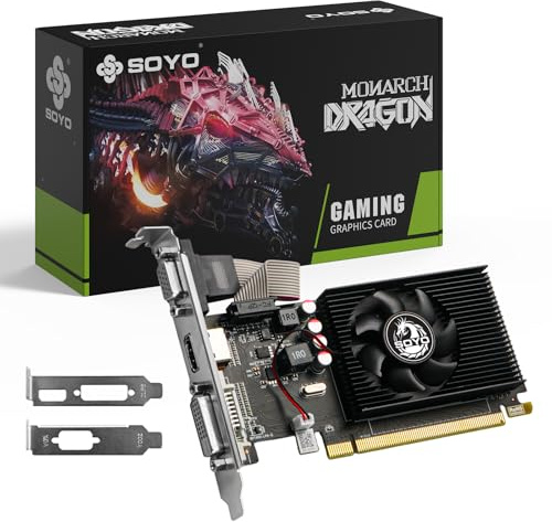 SOYO Scheda grafica AMD Radeon R5 230 2G DDR3 a basso profilo, porta VGA/DVI/HDMI