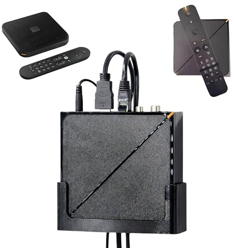 Support Décodeur TV Orange UHD et 6 - Fixation Murale avec Gestion Câbles - Vis et Double-Face Inclus - Compatible UHD et TV 6