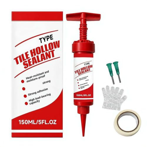 Floor Repair Kit,150ml Quick-Dry Tile Repair Adhesive for Loose, Hollow Floor & Wall Tiles,Extra Strength Adhesive with Precision Injection Tip