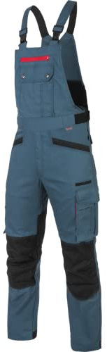 WÜRTH MODYF Arbeitslatzhose Nature - professionelle Arbeitshose für Herren - Latzhose mit Knieschutztaschen - in der Größe 66 in Blau