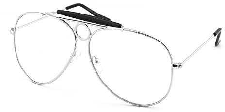 KISS LAS VEGAS Brille Herren Damen – Pilotenstil mit Dünnem Metallrahmen & Charakteristischem Doppelsteg – Klare Gläser mit UV-Schutz – Markantes Design für Vintage & Moderne Outfits