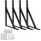 Heavy Duty Shelf Brackets Triangle Shelving Brackets Right Angle Wall Mounted Shelf Supporters Black 10 Inch Set of 4