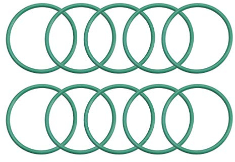 sourcing map Fluorkautschuk O-Ringe, 25mm OD 22mm ID 1.5mm Breite FKM Dichtung für Maschinen, grün, Packung mit 10 Stück
