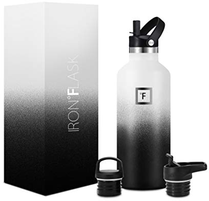 Insulated Water Bottle with Straw Lid Narrow - 950ml (3 Lids) - Cold 24hrs & Hot 12hrs Drinks - Double-Walled Stainless Steel Metal Leakproof Travel Sports Gym Camping & Hiking Hydration Flask
