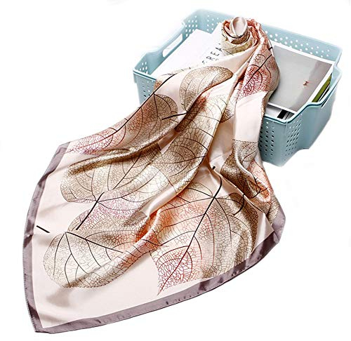 LA FERANI Designer Seidentuch 90x90cm | Seidenschal Seide Satin Schal | Sommer Frühling Gold Tuch | Business Seidentuch | Multifunktionstuch Damen Frau Halstuch Accessoire Geschenk Mutter Tochter