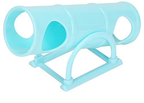 Pet Exercise Wippe, Mini Animal Play Tunnel Tube Pet Toy Kleintier Übung Kauspielzeug für Kaninchen Frettchen Hamster(Blau)