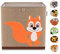 LIFENEY Aufbewahrungsbox Kinder mit Eichhörnchen Motiv I Spielzeugbox mit Tiermotiv passend für Würfelregale I Ordnungsbox für das Kinderzimmer I Aufbewahrungskorb Kinder