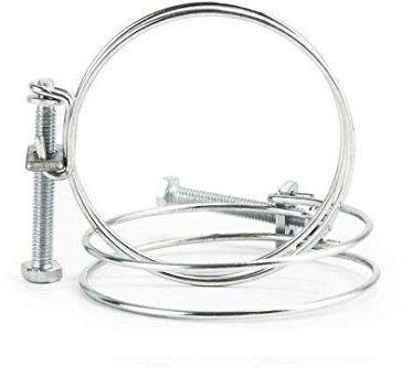 2 x 25 mm to 29 mm Double Wire Hose Clips Adjustable Hose Clamps for Filter Pump Water Pipe