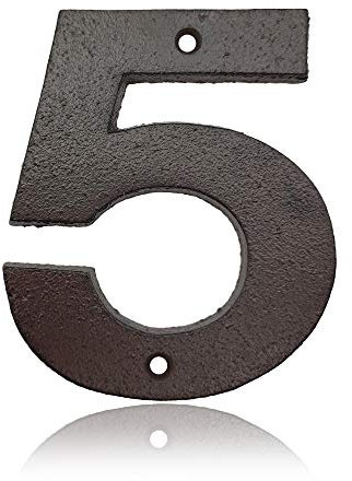 Numeri civici in ghisa, numeri di indirizzo di casa da 14,9 cm, numeri di casella postale, numero 5