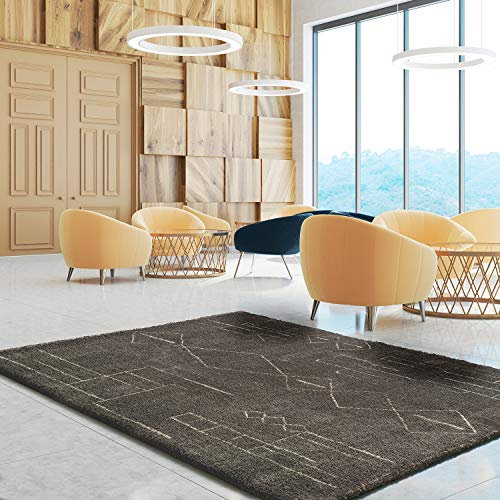 Ethno-Teppich Moana Berber Grau, 100% Polyester, 60 x 110 cm