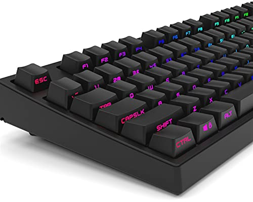2Duck Black White Miami PBT Double Shot 104 108 Side-Lit Shine durch Translucent Backlit Keycaps für MX Mechanical Gaming-Tastatur (Color : 104 OEM Black)