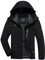 KEFITEVD Softshelljacke Herren Wasserdicht Atmungsaktiv Outdoor Jacke Leicht Funktionsjacke mit Kapuze Männer Frühling Wanderjacke Schwarz 2XL