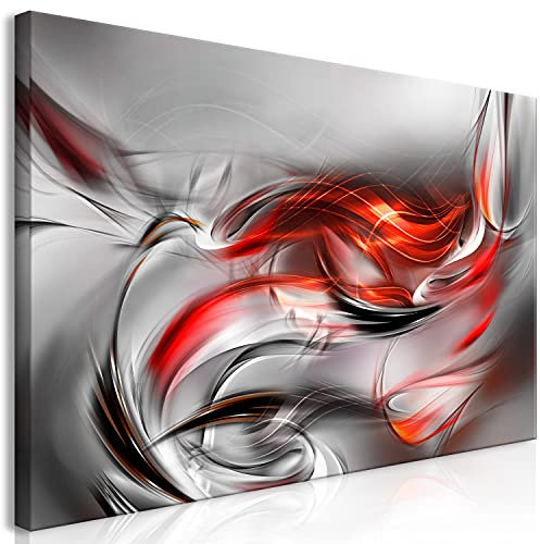 murando Wandbild Mega XXXL Abstrakt Einteiliger XXL-Format Kunstdruck zur Selbstmontage Leinwandbilder moderne Bilder DIY Wanddekoration Wohnung Deko Welle grau rot a-A-0706-ak-e