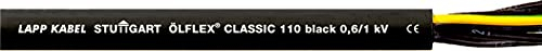 10 Meter Lapp 1120232 Ölflex Classic 110 Black 0,6/1kV PVC Steuerleitung 2x0,75 mm² ohne Schutzleiter I Außenbereich I flammwidrig I Kabel 2 adrig