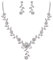 Clearine Damen Hochzeit Schmuck Set Blatt Cluster Blume Kristall Anhänger Halskette baumeln Ohrringe für Braut Klar Silber Ton