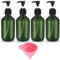4 STK Leere Shampoo Flaschen zum Befüllen, Seifenspender, Pumpspender, Shampoo Spender Pumpflasche Kunststoff, Lotionspender für Dusch Shampoo Spülung Badezimmer Grün