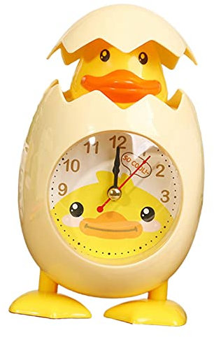 LOVIVER Niedlicher Wecker mit Leisem Quarzwerk für Schreibtisch Wohnzimmer Dekor, GELB