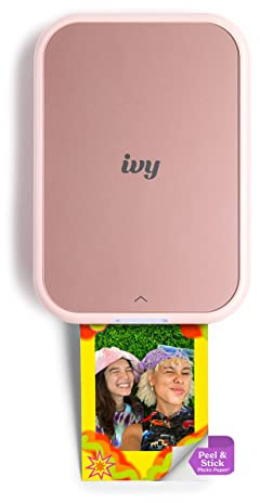 Canon Ivy 2 Mini Photo Printer, Print from Compatible iOS & Android Devices, Sticky-Back Prints, Blush Pink