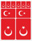 SkinoEu 10 x Vinyl Aufkleber Autoaufkleber Stickers Türkei Turkey Türkisch Flagge Fahne Auto Motorrad Fahrrad Scooter Fenster D 19