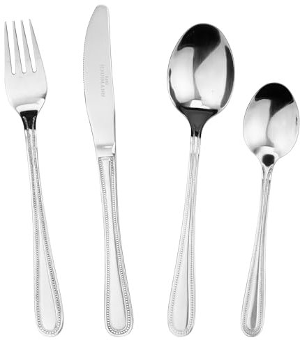 KARL HAUSMANN Besteck Set für 6 Personen - 24-Teilig - Essbesteck Spülmaschinenfest Rostfrei - Besteckset aus Edelstahl - Cutlery Set 6 People - Silverware Set - Bestecksets - Camping Besteck