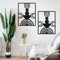 YiYa 2 Pcs Schwarz Metall Wand Dekor Mid Century Geometrische Metall Wandkunst Minimalistische Wanddekoration Metall Vertikale Abstrakte Wandkunst Hanging für Home Wohnzimmer Schlafzimmer