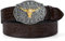 LEACOOLEKY Western Cowboy Gürtel für Männer Longhorn Stier-Schnalle Gürtel 3.8cm breit Floral graviert geprägter Ledergürtel