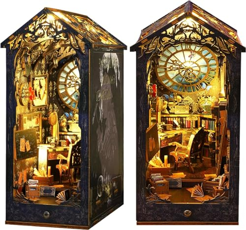 Gatphy Kit de casa en miniatura para construir de madera, fácil libro Nook DIY Kit estilo suspenso kit de casa en miniatura invernadero para niños adultos regalos creativos de Navidad (A), 200035537