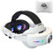 AZURAOKEY RGB Light Battery Head Strap Compatible with Meta Quest 3, 8000mAh Battery, Adjustable, White, Black, Black and White