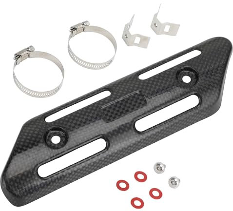 JFG RACING Motorrad Hitzeschutzblech,Echte Kohlefaser Auspuff Hitzeschild Hitzeschutz Universell für die meisten Motorräder Roller Dirt Bikes Pit Bikes Straßenräder