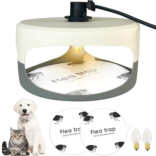 Flohfalle,Floh Lampe Trap, Floh- und Bettwanzenfalle für Wohnung,Dome Flea Bed Bug Trap,Klebrige Kuppel-Flohfalle mit Klebescheiben, Eingebaute Glühbirne,Falle für Flöhe, Mücken, Nachtfalter (style 1)