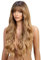 CGVG Lange Lockige Gewellte Braune Perücke mit Pony Ombre Hellbraune Perücke Damen Natürliche Synthetische Hitzebeständige Perücke Wavy Wig für Party Karneval Fasching