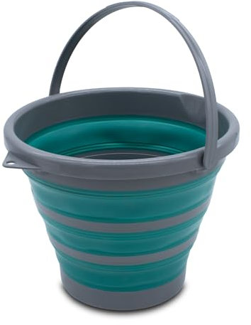 Camping Eimer faltbar Ø 32 cm - 10 L - Silikon Wasserkübel mit Tragegriff - Allzweck Outdoor Wassereimer für Ausflug Festival Picknick Falt Wasser Kübel