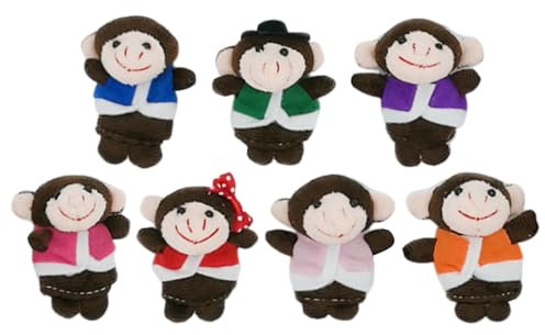 Tier-Fingerpuppe, Affen-Fingerpuppen - 7-teiliges Fingerpuppenspielzeug | Story Time-Lernhilfe, Fingerpuppen-Set für Party, Spielzeit, Schule, Rollenspiele, Geschichtenerzählen