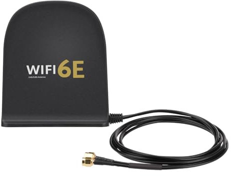 Bingfu WiFi 6E Tri-Band Antenne 2,4GHz 5GHz 6GHz, 8dBi MIMO Antenne mit Magnetfuß, 2m Kabel, RP-SMA Stecker für WiFi-Router, Smart Homes, Büros, verbesserter Signalempfang, Schwarz