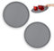 Relaxdays Serviertablett 2er Set, rutschfeste Oberfläche, 35 cm, rundes Kellnertablett, Gastronomie, Kunststoff, grau