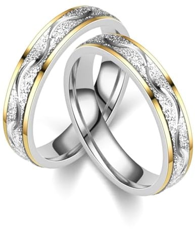 Bishilin Hochzeitsringe Paar, Ringe Edelstahl Set 4MM Unendlichkeit Matt Verlobungsringe Partnerringe für Sie und Ihn Gr.51 (16.2)-72 (22.9)